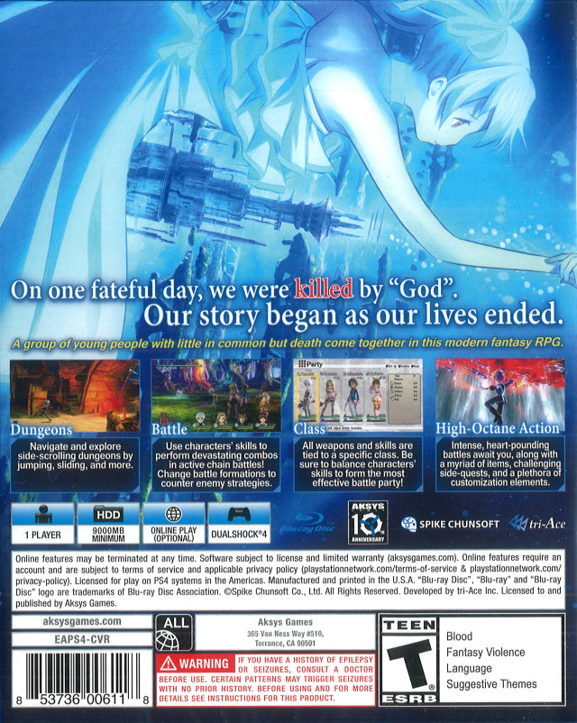 Exist Archive The Other Side of the Sky Back Cover - Playstation 4 Pre-Played