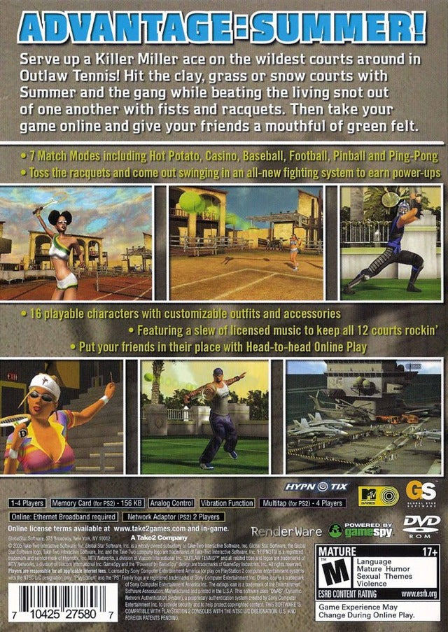 Outlaw Tennis - Playstation 2 Pre-Played