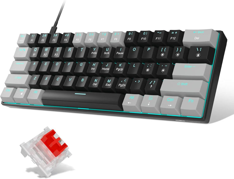 MageGee Mechanical Compact Gaming Keyboard Grey/Black -  Pre-Played
