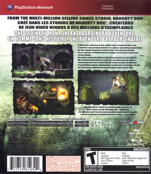 Uncharted Drake's Fortune (Greatest Hits) - Playstation 3 Pre-Played