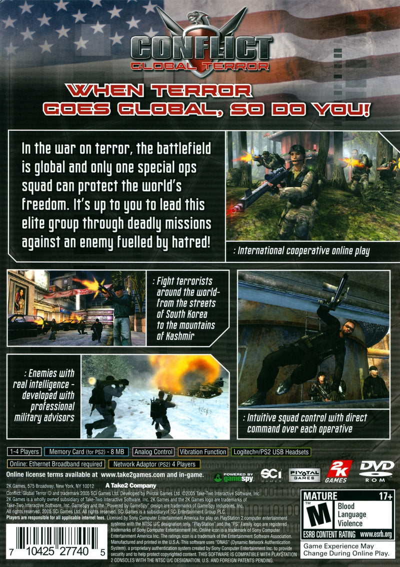 Conflict Global Terror Back Cover - Playstation 2 Pre-Played