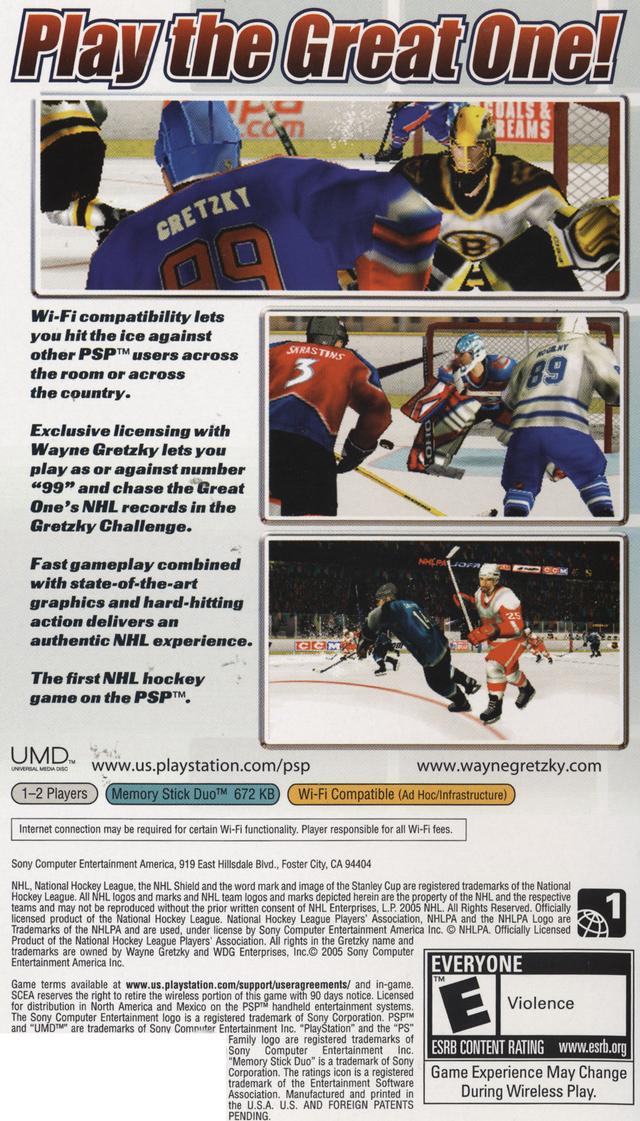 Gretzky NHL Back Cover - PSP Pre-Played