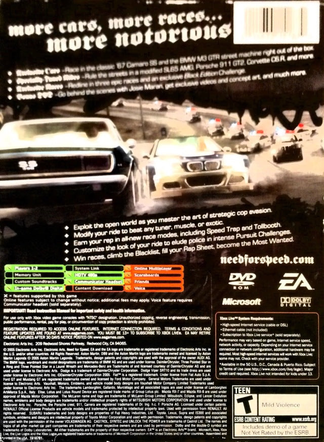 Need for Speed Most Wanted Black Edition- Xbox Pre-Played