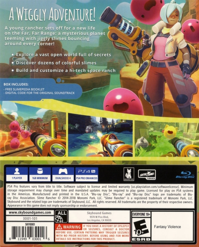 Slime Rancher Back Cover - Playstation 4 Pre-Played