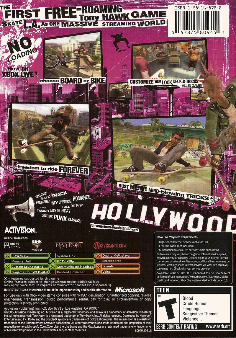 Tony Hawk American Wasteland - Xbox Pre-Played