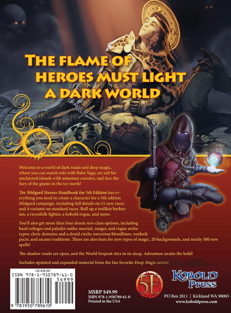 Midgard Heroes Handbook for 5th Edition Back Cover