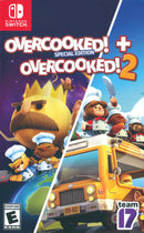 Cover of 'Overcooked! + Overcooked! 2' Special Edition for Nintendo Switch with characters and a truck.