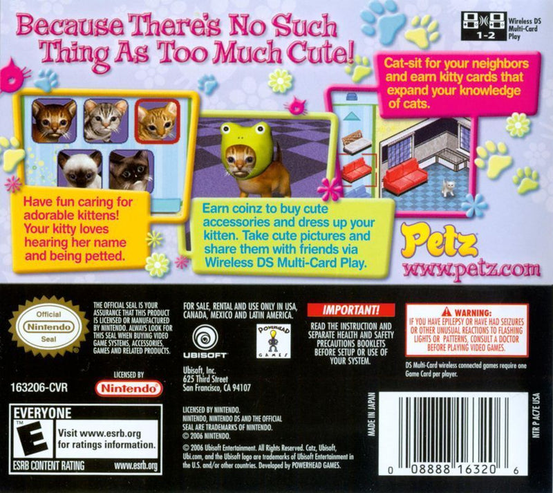 Catz Back Cover - Nintendo DS Pre-Played