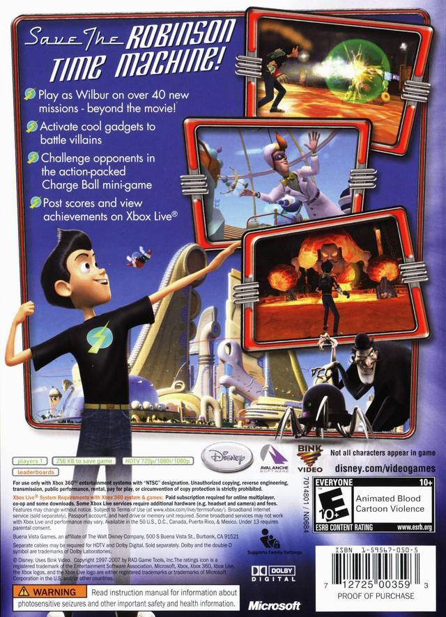 Meet the Robinsons Back Cover - Xbox 360 Pre-Played