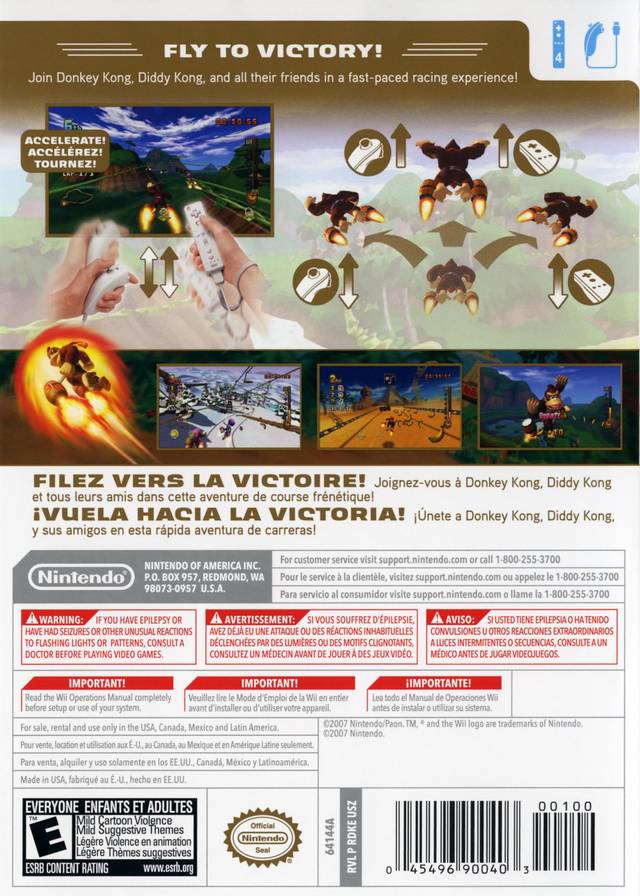 Donkey Kong Barrel Blast Back Cover - Nintendo Wii Pre-Played