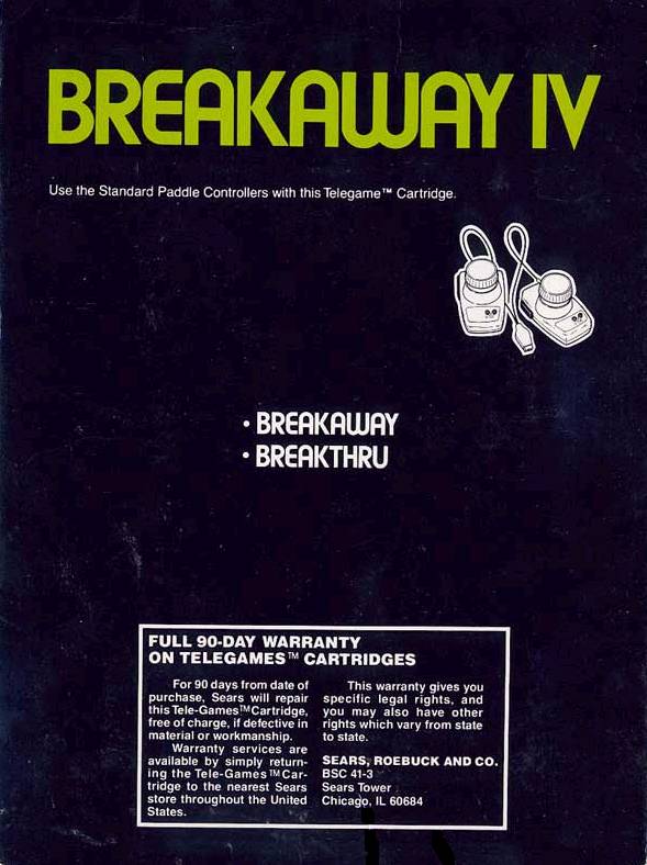 Breakaway IV Back Cover - Atari Pre-Played