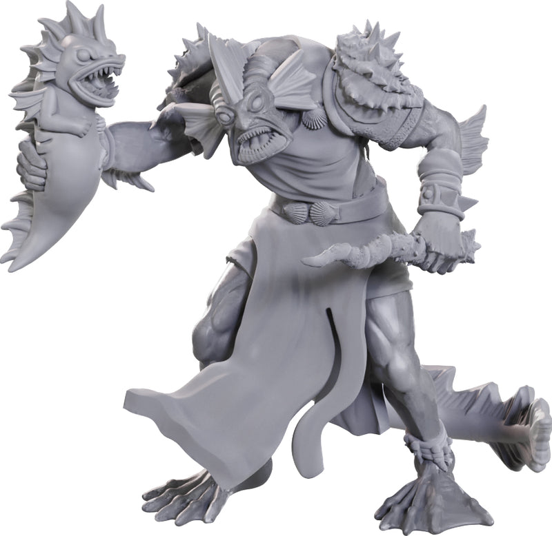 Sahuagin Priestess W24 - Dungeons & Dragons Nolzur's Marvelous Unpainted Miniatures