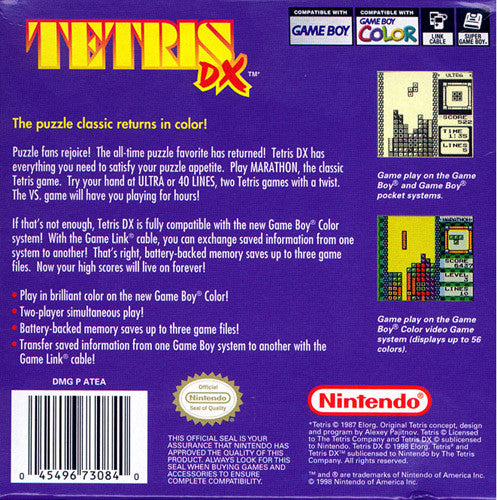 Tetris DX - Nintendo Gameboy Color Pre-Played