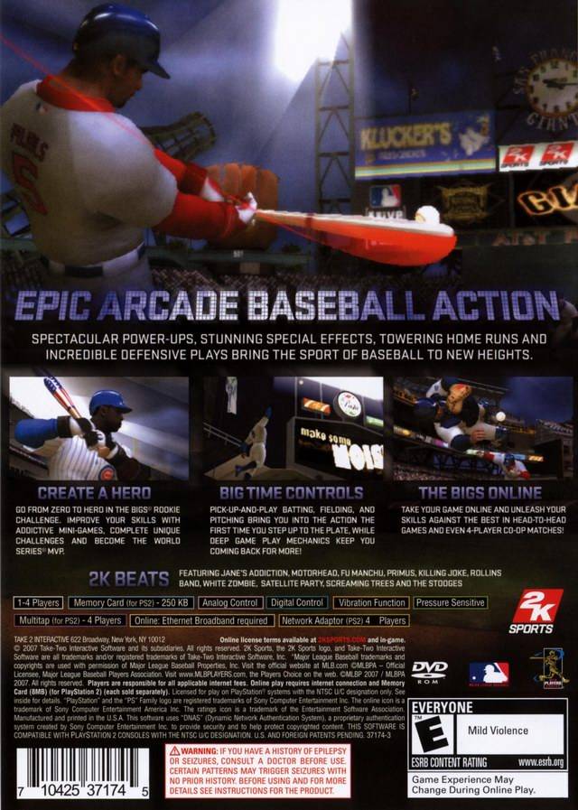 The Bigs Back Cover - Playstation 3 Pre-Played