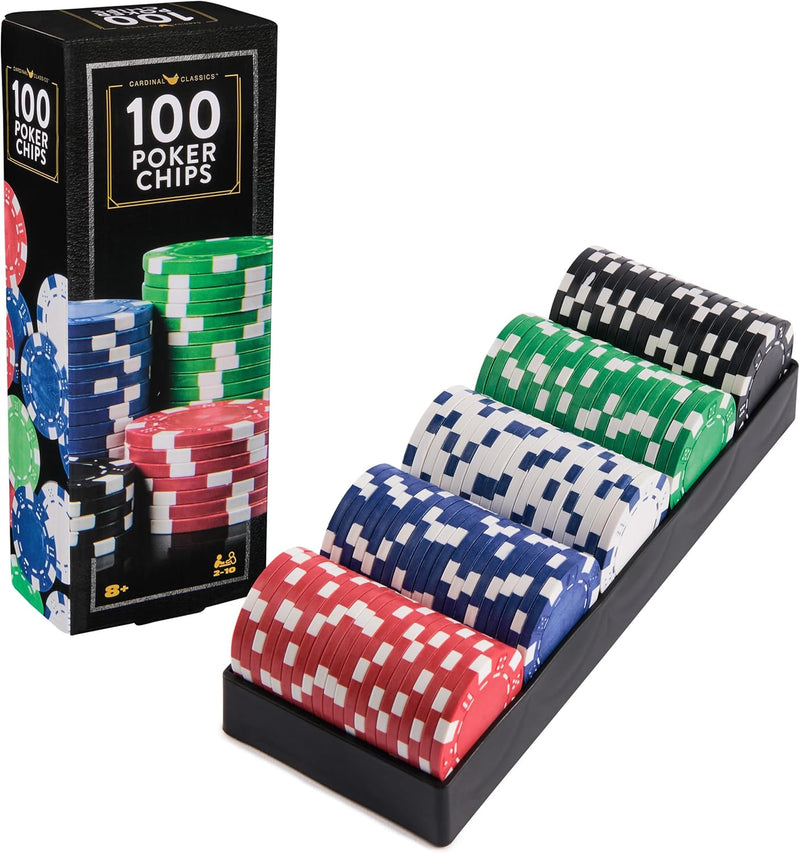 Cardinal Classics 100pc Colored Poker Chips Set