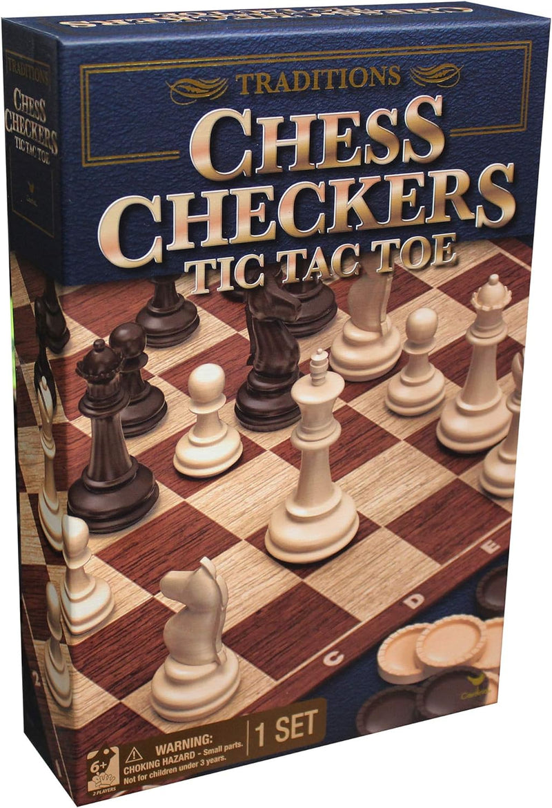 Traditions Chess, Checkers, Tic Tac Toe Set