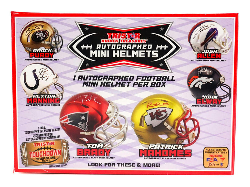 football and mini helmet case 2024 TriStar Hidden Treasures Autographed Mini Helmets Football Blind – Game On Games