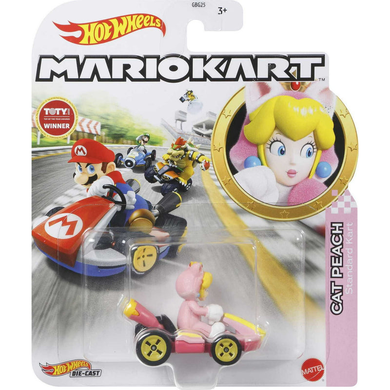 Cat Peach Standard Kart - Mario Kart Hot Wheels