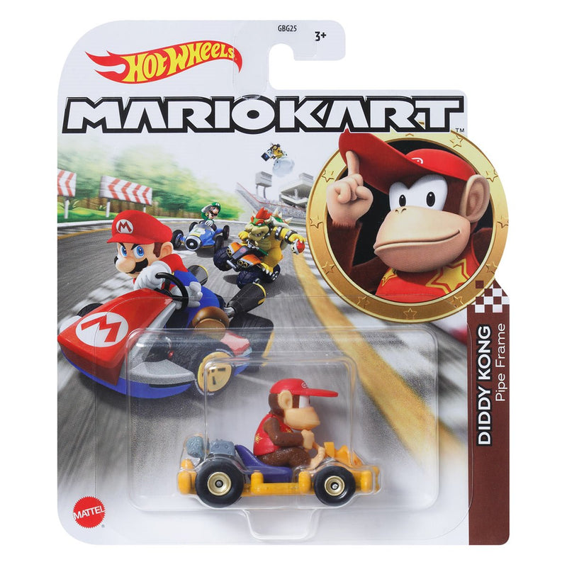 Diddy Kong Pipe Frame Kart - Mario Kart Hot Wheels