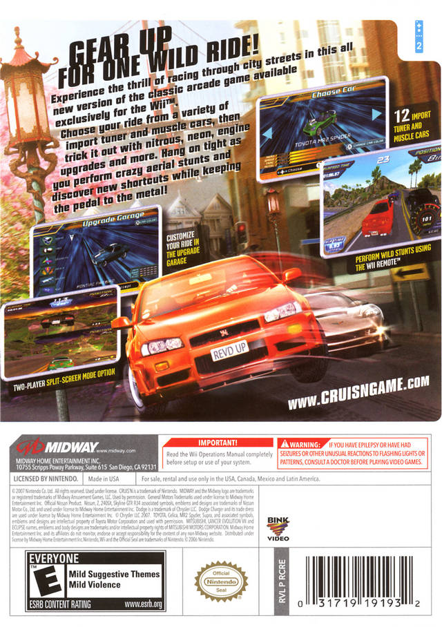 Cruis'n - Nintendo Wii Pre-Played