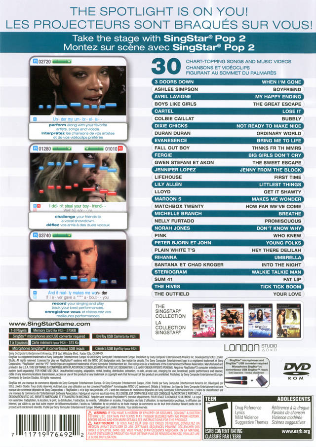 Singstar Vol 2 - Playstation 3 Pre-Played