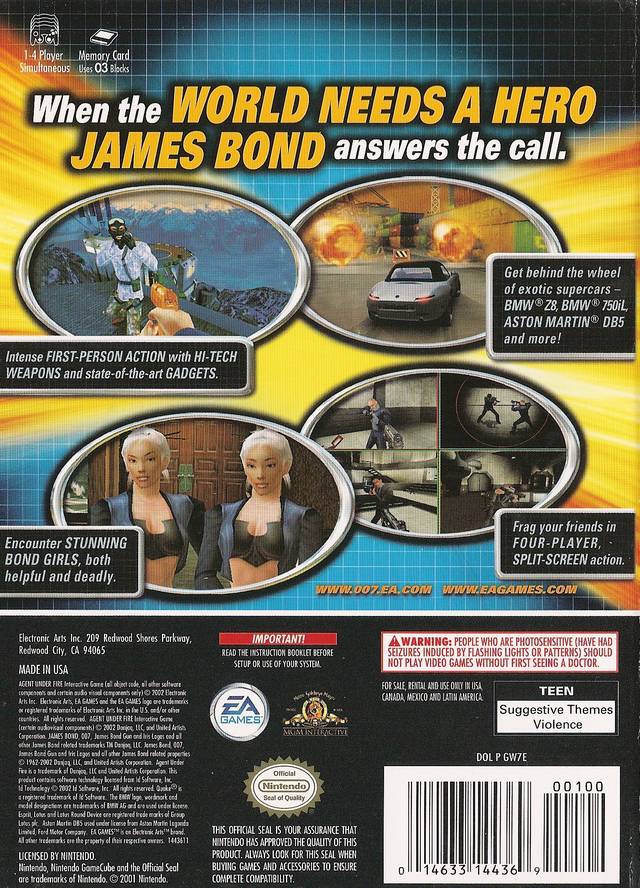 James Bond 007 Agent Under Fire - Nintendo Gamecube Pre-Played