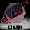 Red Glitter - Fuck Yeah Metal D20