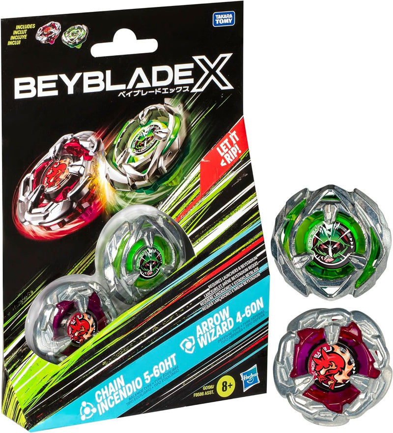 Beyblade X Two Pack - Chain Incendio 5-6HT & Arrow Wizard 4-6N