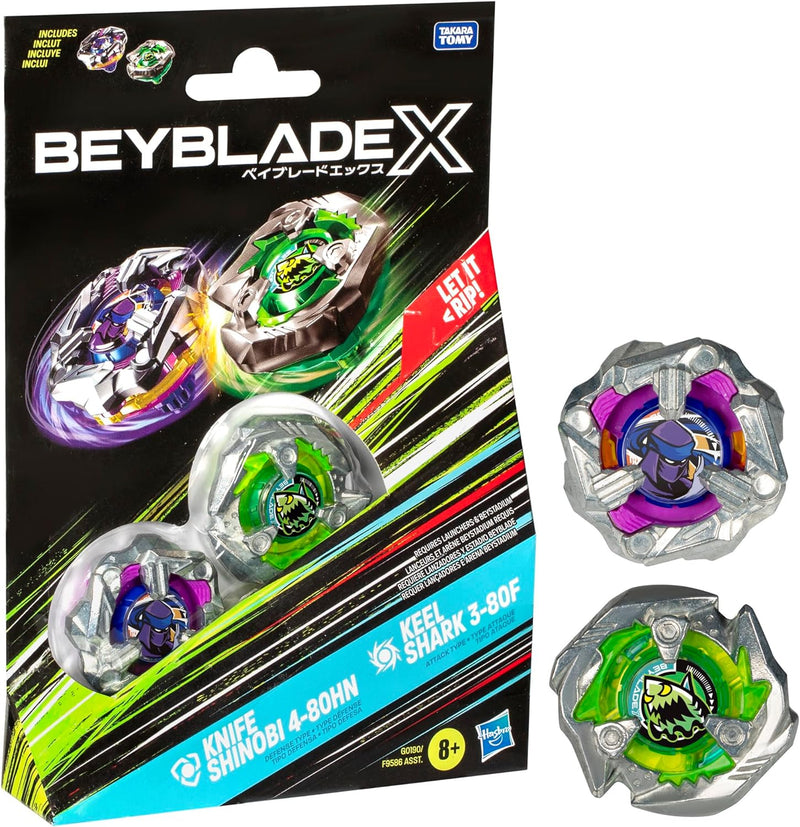 Beyblade X Two Pack - Knife Shinobi 4-80HN & Keel Shark 3-80F