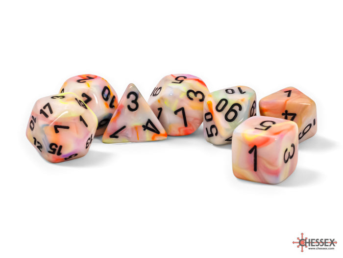 Chessex Festive Mega-Hedral 7 Die Set - Circus/Black