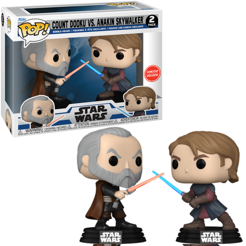 Pop! Star Wars - Count Dooku vs. Anakin Skywalker 2 Pack Gamestop Exclusive