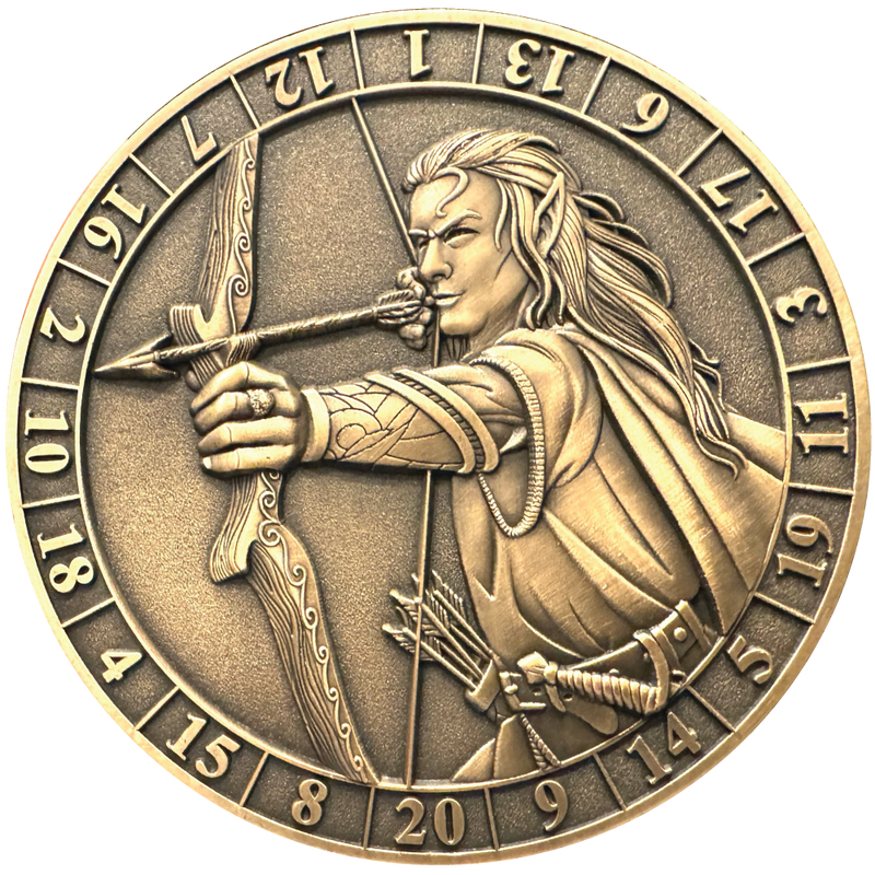 Dice Coins - d20 Male Elf Ranger
