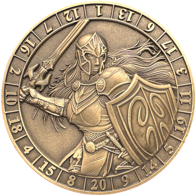 Dice Coins - d20 Female Human Fighter