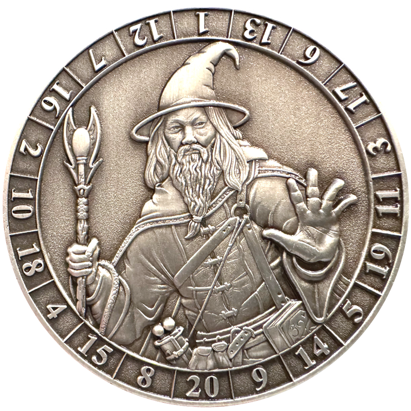 Dice Coins - d20 Male Human Wizard