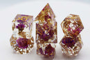 Purple Lotus - Sharp Edge Resin RPG Dice Set