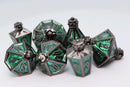 Moonlit Lantern: Midnight Acidfire Metal RPG Dice Set