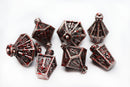 Moonlit Lantern: Blood Splatter Metal RPG Dice Set