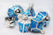 Moonlit Lantern: Silvered Frostfire Metal RPG Dice Set