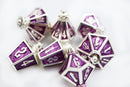 Moonlit Lantern: Silvered Voidfire Metal RPG Dice Set