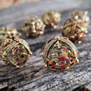 Dragons Bauble Gold Blood Hollow Metal Dice Set