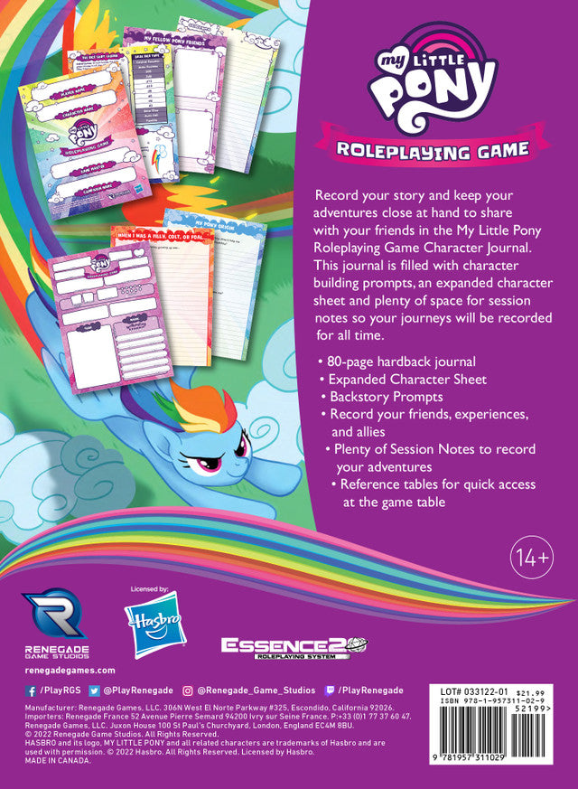 My Little Pony RPG Character Journal