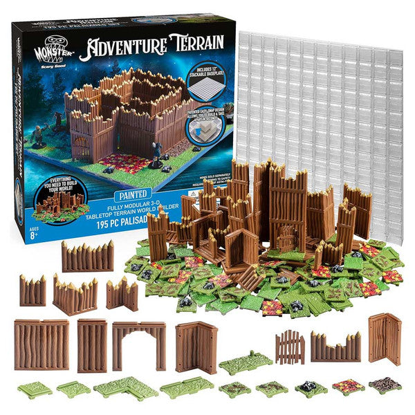 Monster Adventure  Painted Terrain: Palisades Builders & Baseplate (195pc)