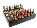 Robin Hood Resin Chessmen on Black/Maple Chest Chess Set
