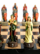 Robin Hood Resin Chessmen on Black/Maple Chest Chess Set