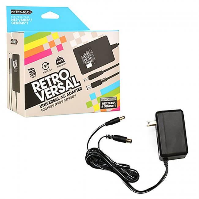 Retro-Bit Universal AC Power Adapter For Retro Consoles - NES/SNES/GENESIS