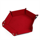 Red Hex - Leatherette & Velvet Hex Dice Tray