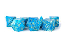 Engraved Blue Imperial Stone - Full-Sized 16mm Polyhedral Dice Set