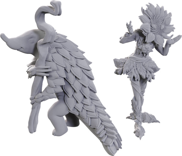 Sunflower Leshy and Fruit Leshy W24 - Pathfinder Deep Cuts Unpainted Miniatures