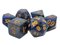 Galaxy: Deep Blue & Black - Old School 7 Piece RPG Dice Set