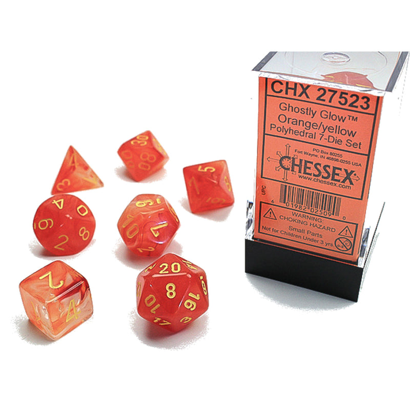 Chessex Dm9 Ghostly Glow Poly Orange/Yellow (7)